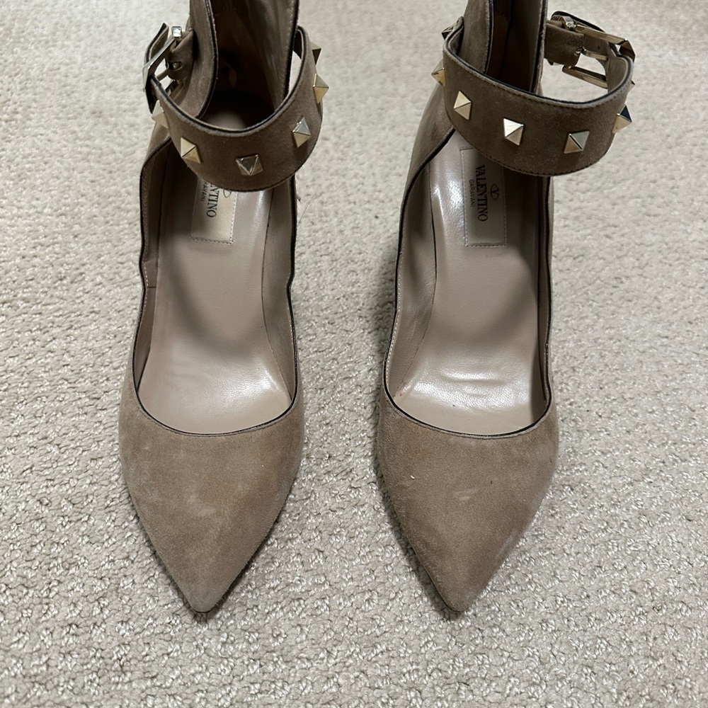 Valentino Women's Beige Studded Heels